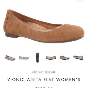 Vionic Tan Suede Flats